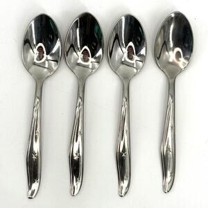 MARCREST Set of 4 Atomic Starburst MCM 6” Oval  Teaspoons Stainless USA Made